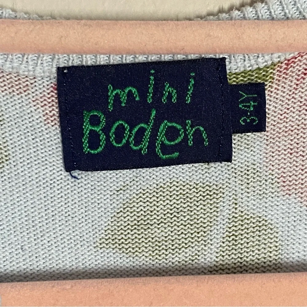 Mini Boden Floral Cotton Cardigan – Size 3–4Y